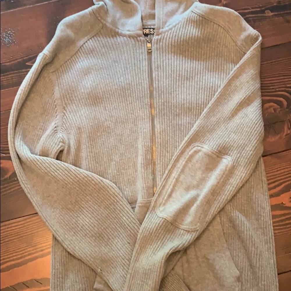 Grey zip up sweater